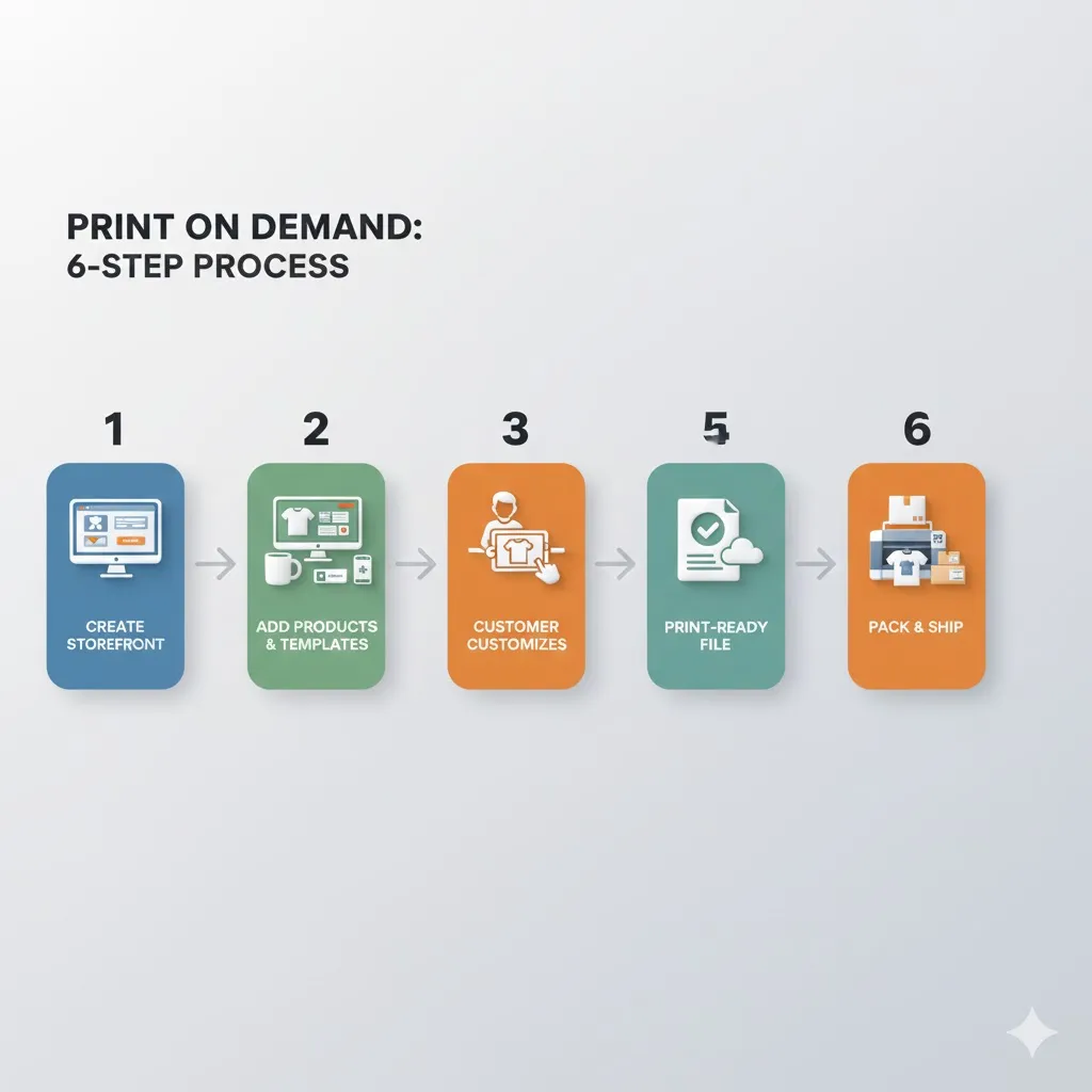 The ROI of Print on Demand, showing reduced costs, increased orders, and improved profitability for businesses.