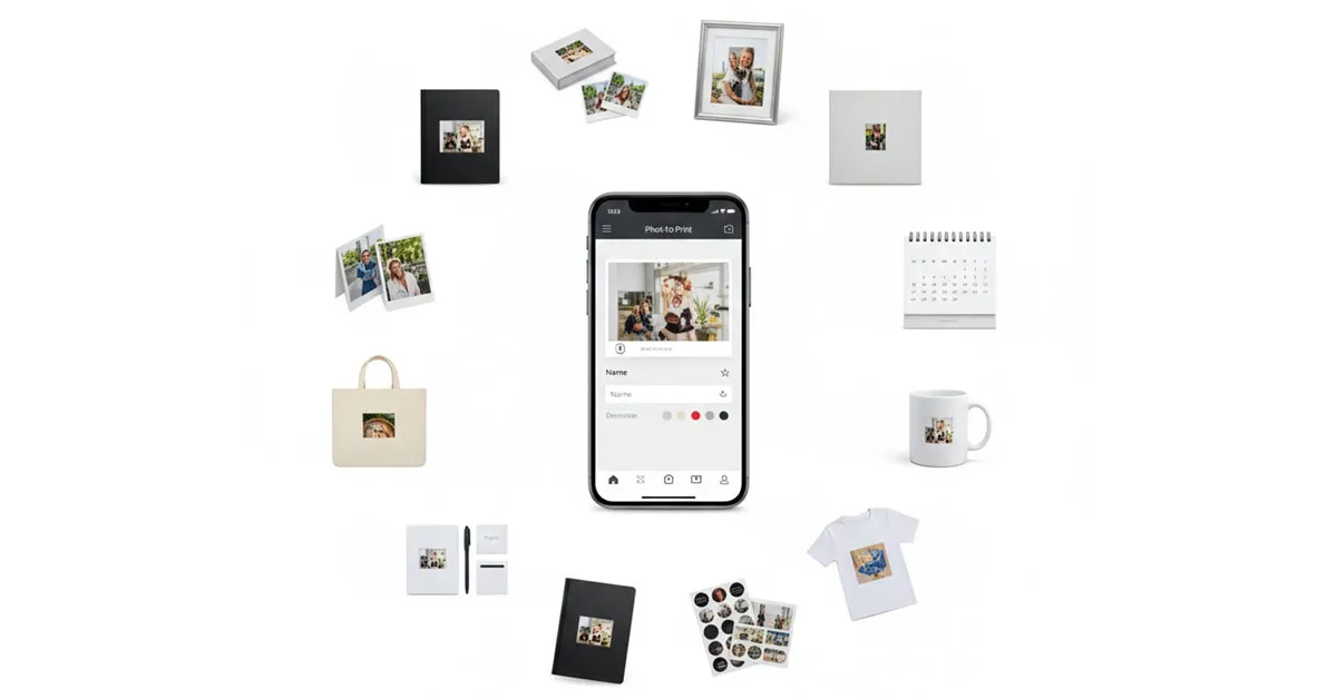 Print on demand platform enabling personalized photo gifts, custom merchandise, apparel, calendars, and branded products through a single website