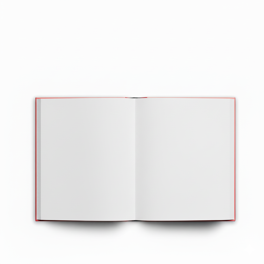 Open blank photobook mockup